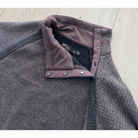 prAna Womens Brandie Wool Blend Pullover Sweater Taupe Brown Snap Collar Size M - Picture 7 of 8